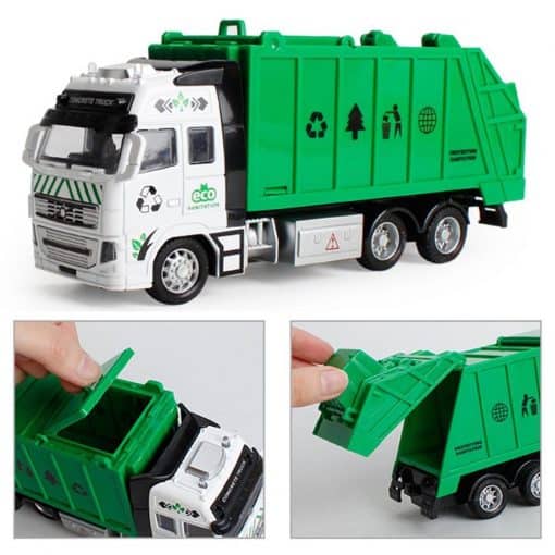 Jouet camion poubelle vert